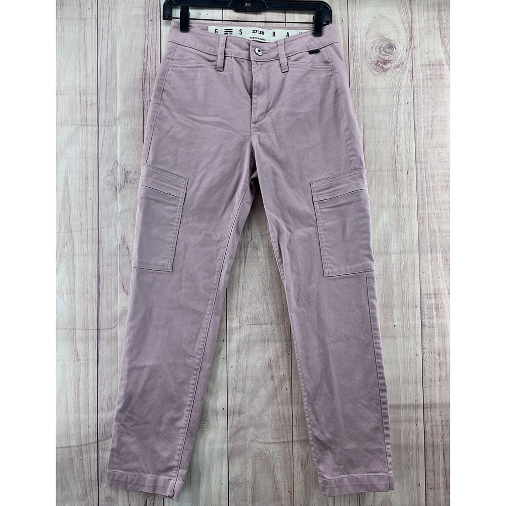 G Star Raw Pants Womens 27x30 Pink Rose Slim Fit Cargo Mid Rise Stretch‎ Zip Fly